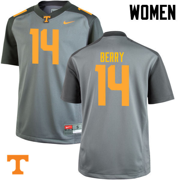 Women #14 Eric Berry Tennessee Volunteers College Football Jerseys-Gray - Click Image to Close